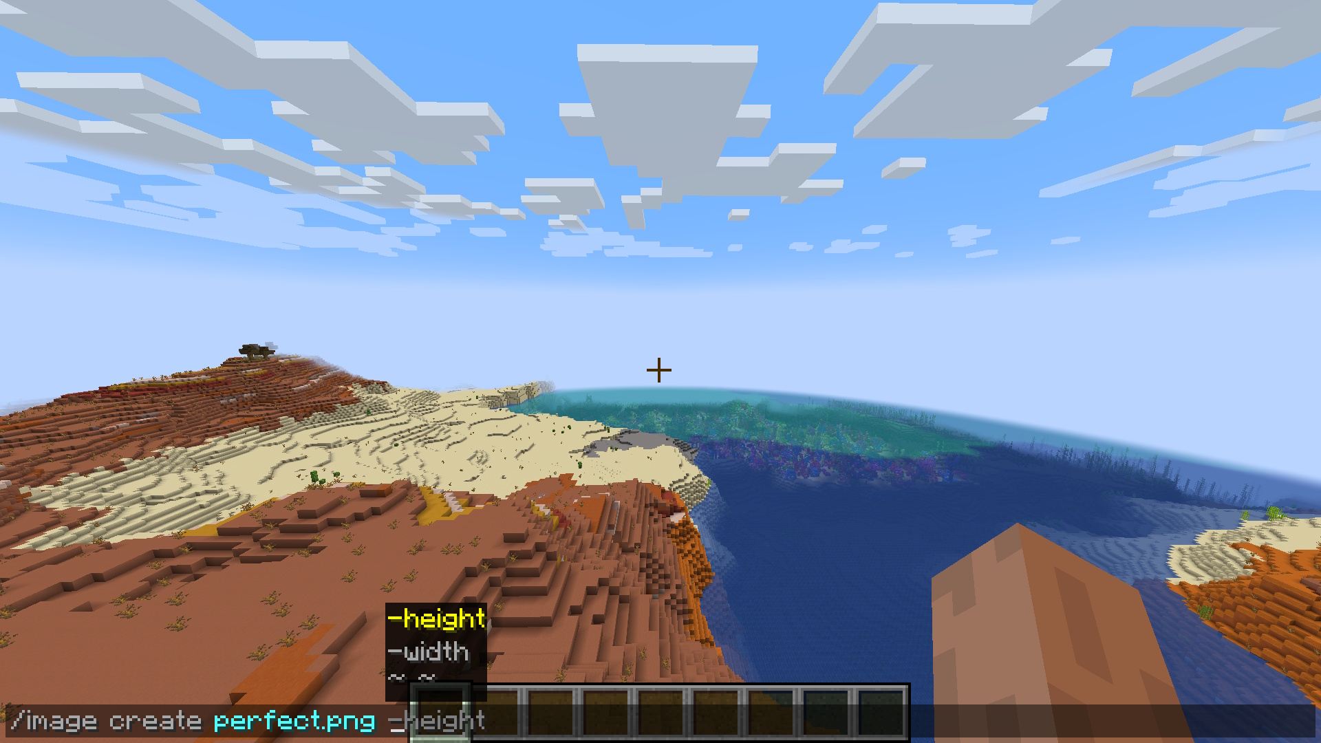 Create command dimensions selection "/image create 'mcr.jpg' ...-width/-height/~ ~"