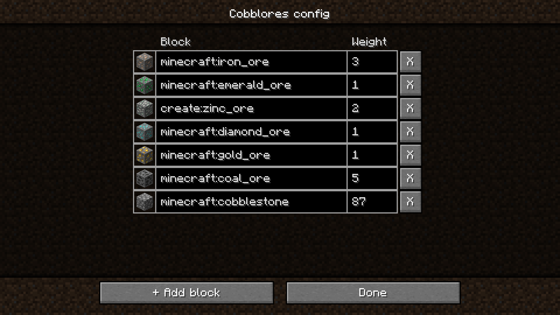 Config menu screenshot