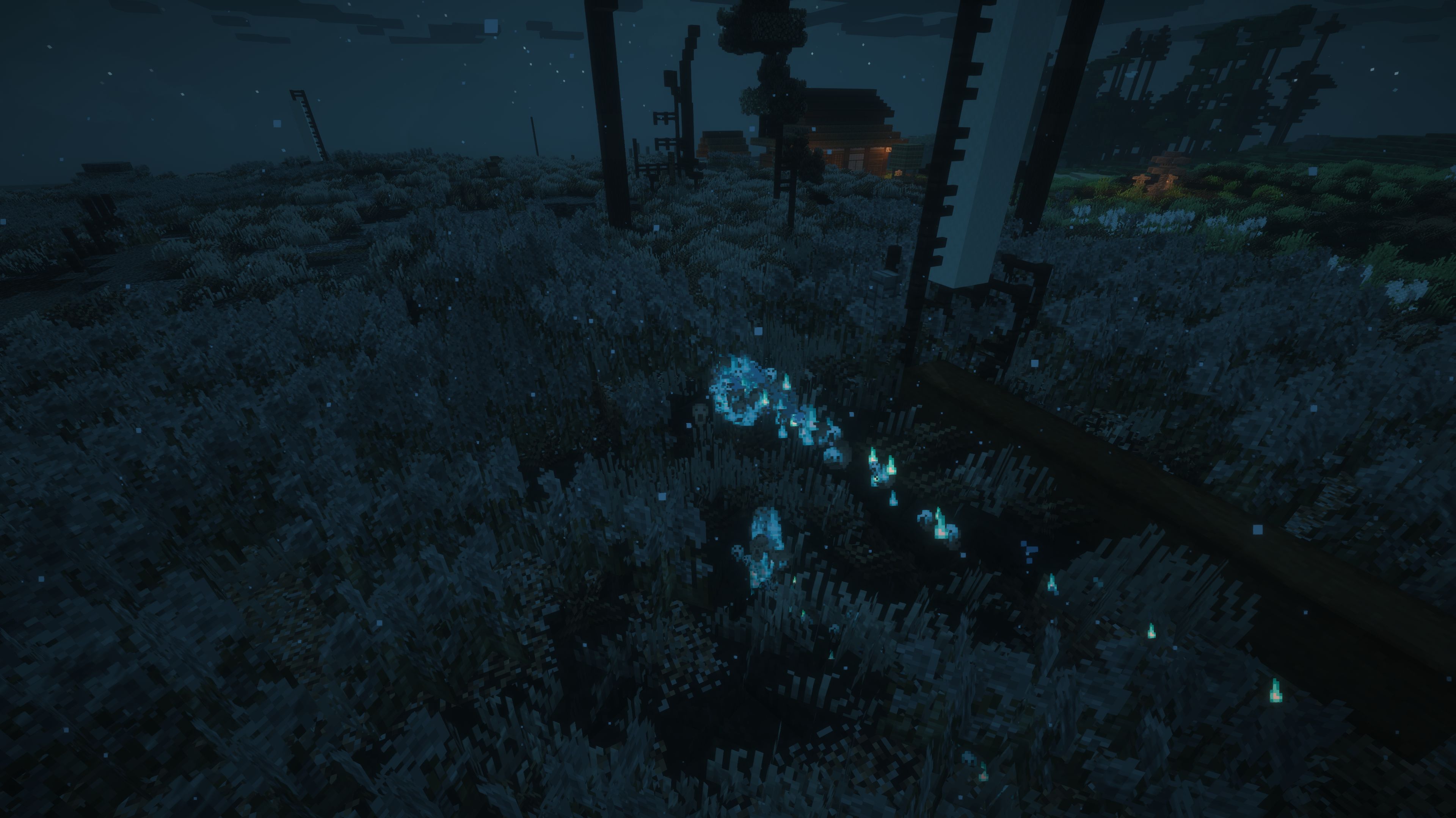 A couple of hitodama floating over a ruined battlefield