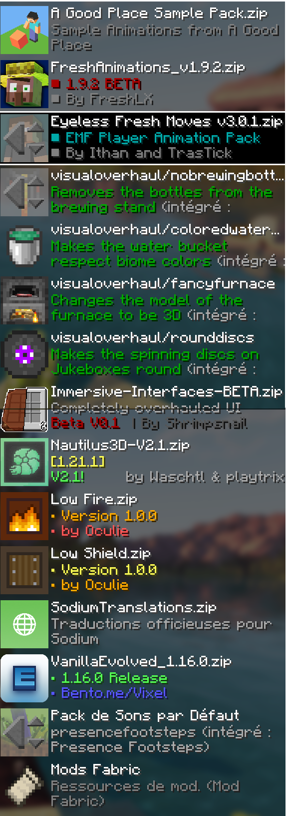 Texture packs must be in this order: