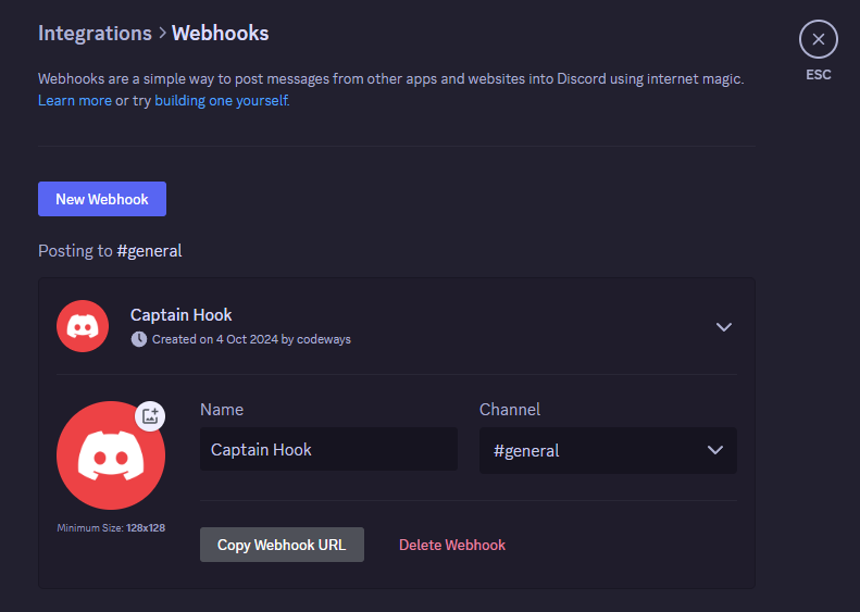 webhook settings