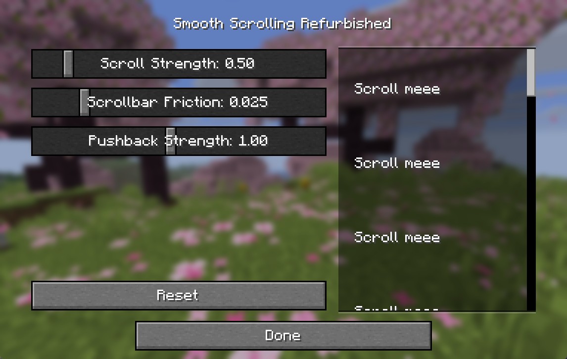 Config screen