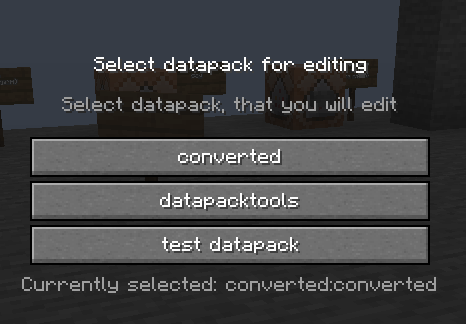selecting datapack showcase