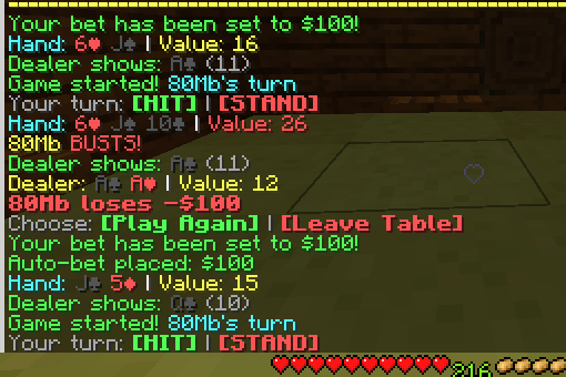 Chat based betting for the plugin
