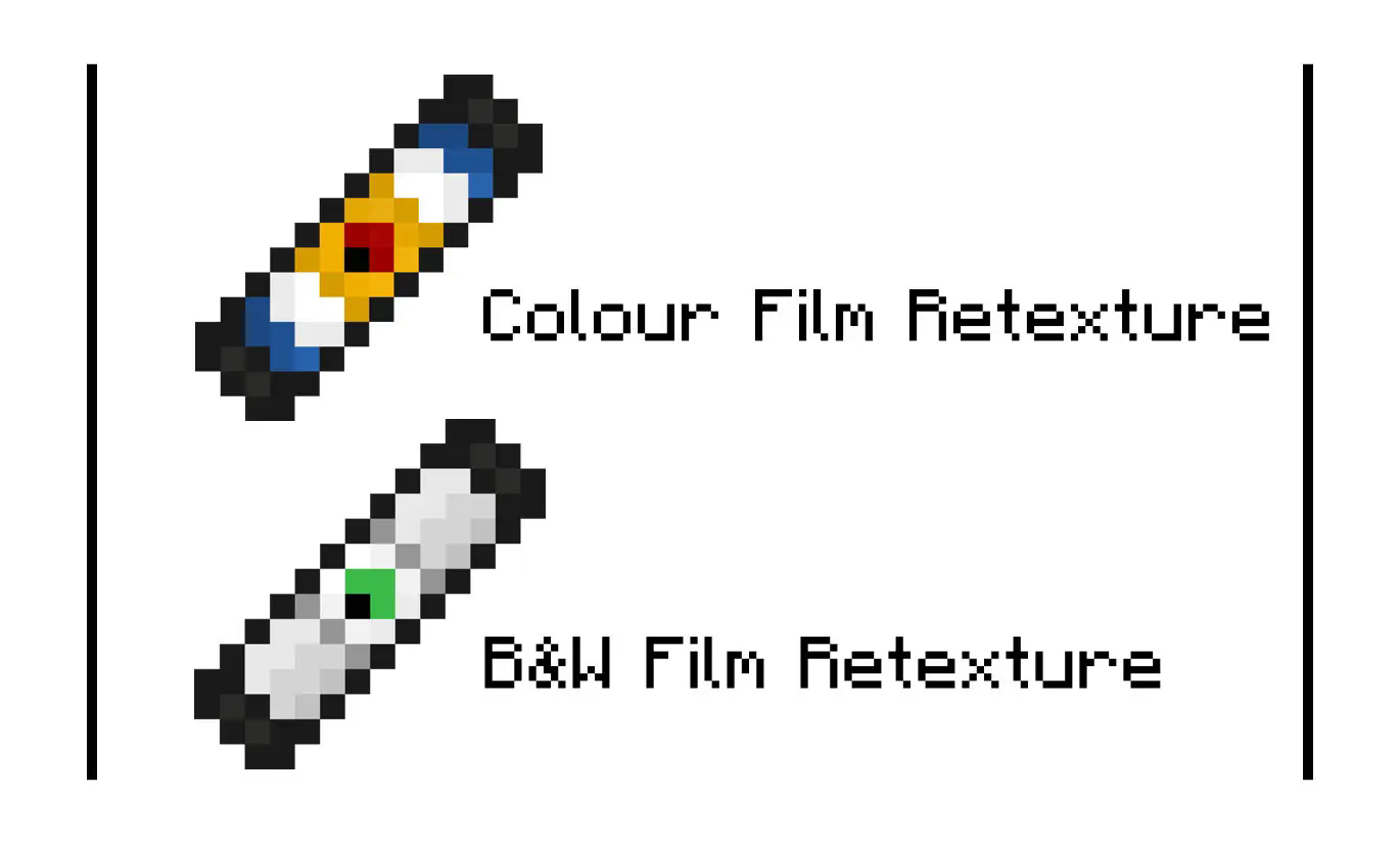 An image showing both of the retextures of the film one blue yellow and white the other grey and white