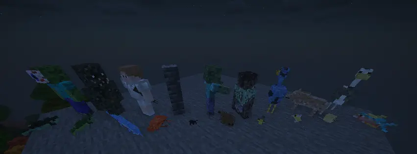 Various creatures stood together