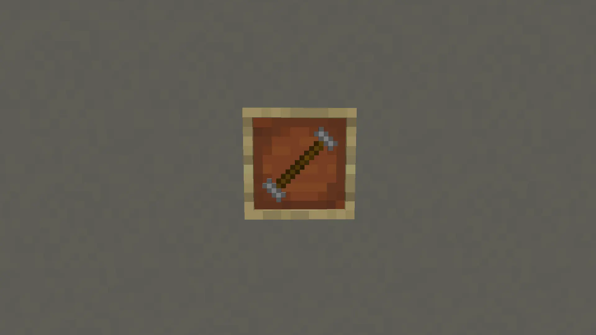 A tool handle in an item frame