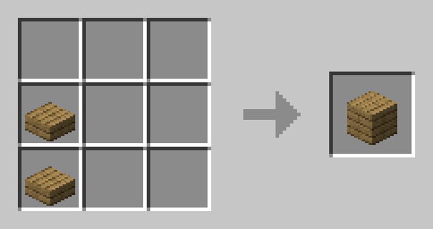 2 slabs placed next to each other vertically to craft 1 block