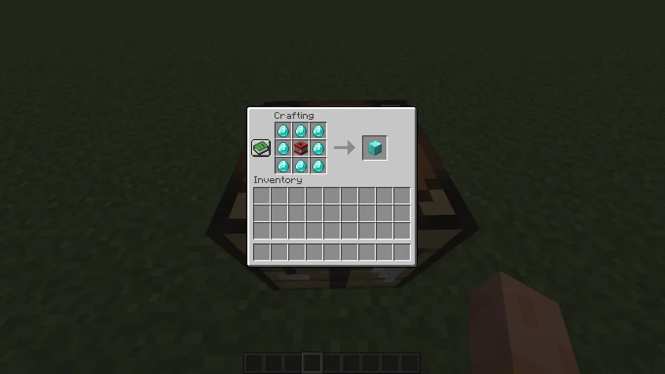The crafting recipe of Explosive diamond block