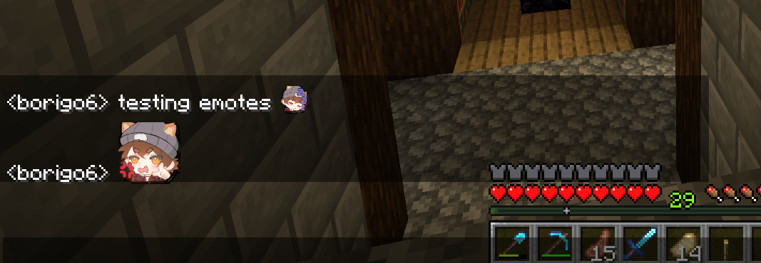 Display of emotes in chat - MyChatEmotes in action
