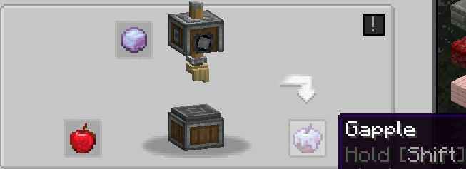 Create mod crafting recipe type producing a Gipples Galore item