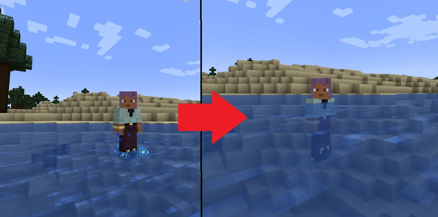 The difference between Vanilla water-treading and Scary Water treading.