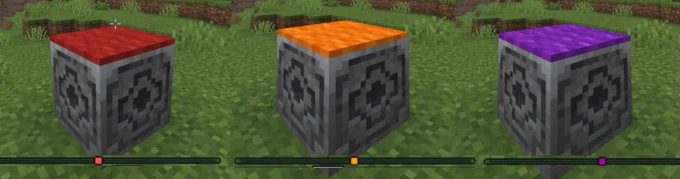 3 Lodestones with carpets on them showcasing their carpet color