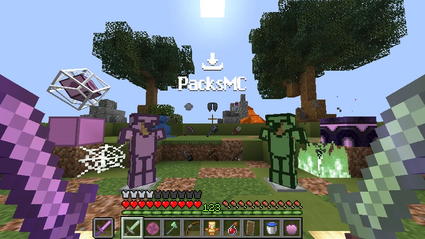 A showcase of the items in the pack.