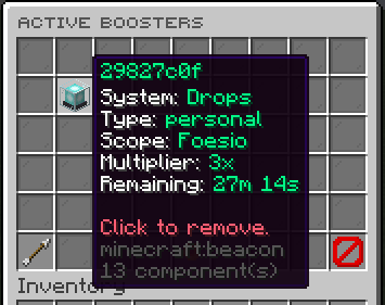 Active booster management screen