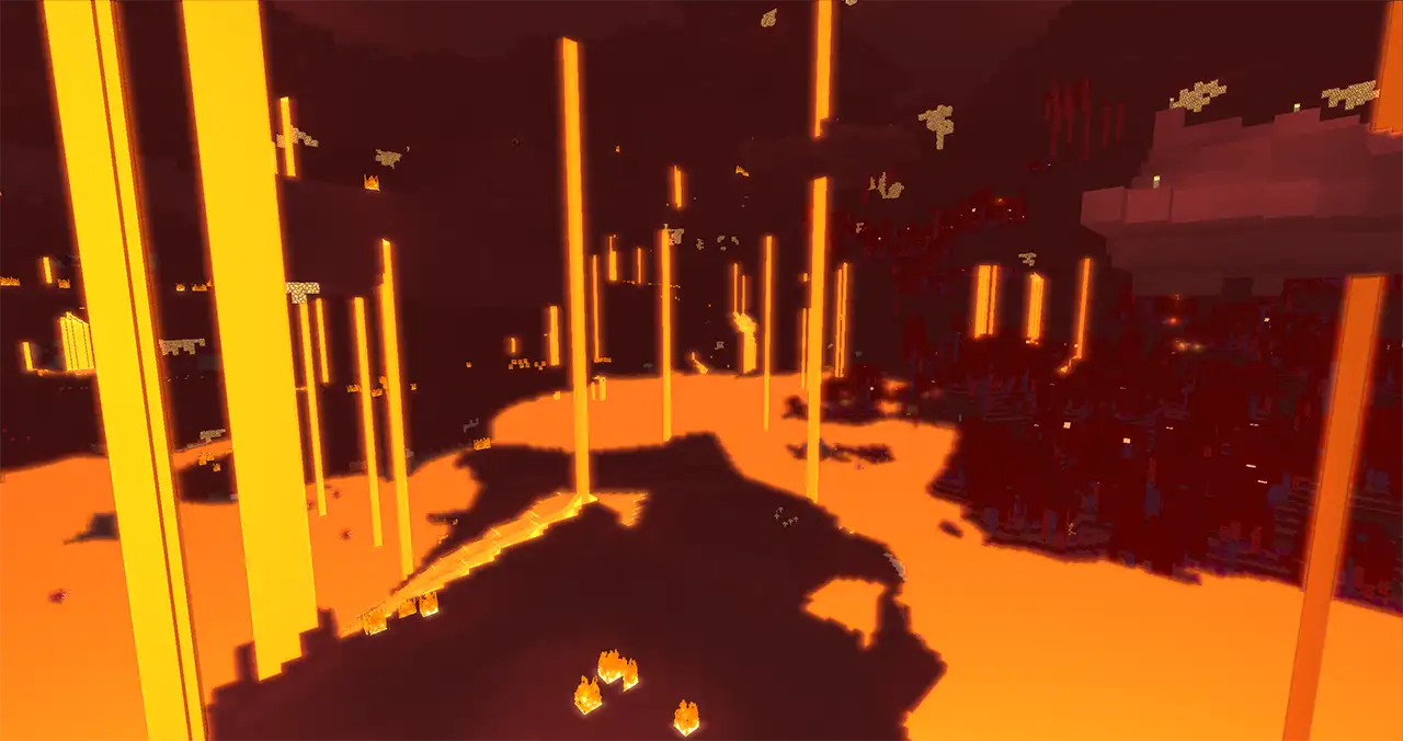 The wasted nether, lava pours