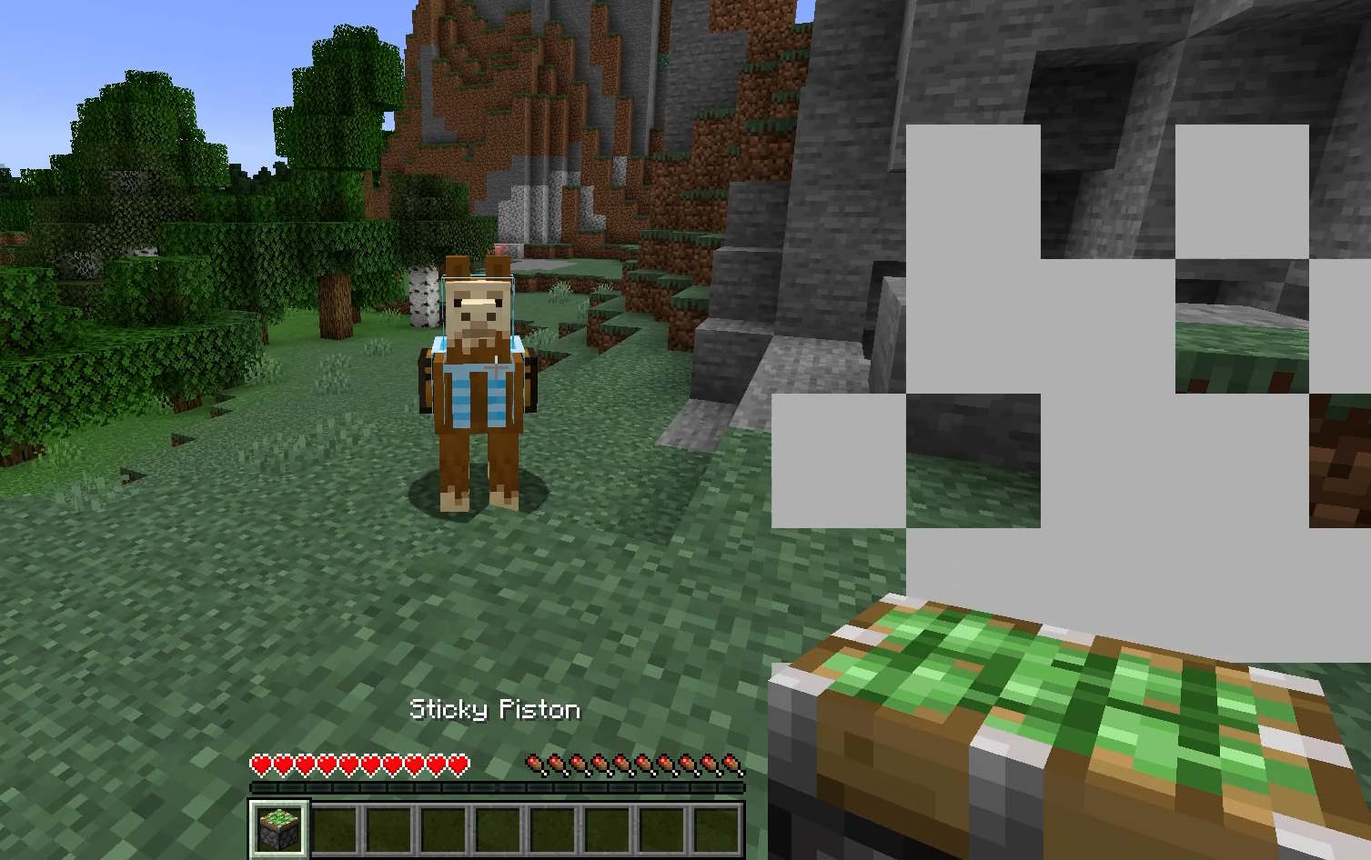 Llama spit turns a piston into a sticky piston