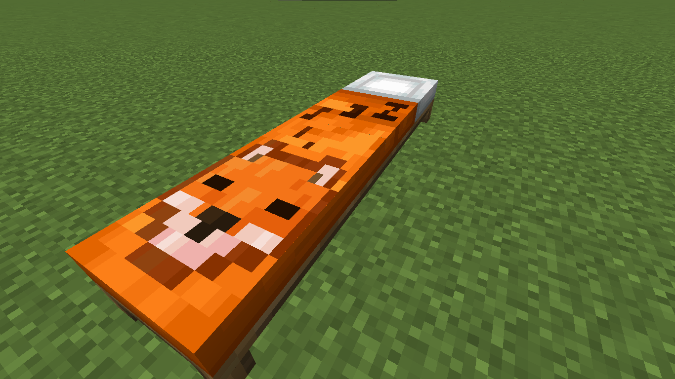 Long bed with the orange fox bed from the Fancy Beds resource pack