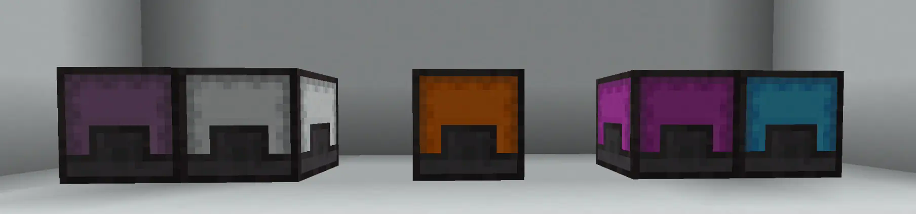Example colored shulker boxes