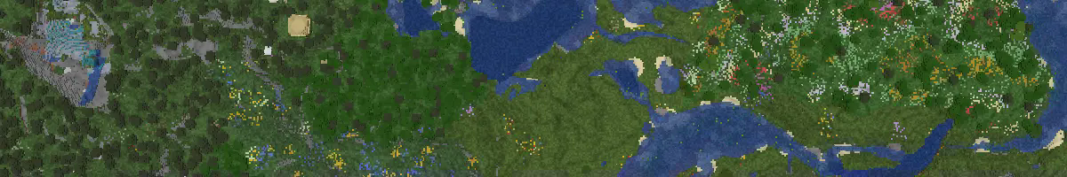 A top-down view of a minecraft world as a banner