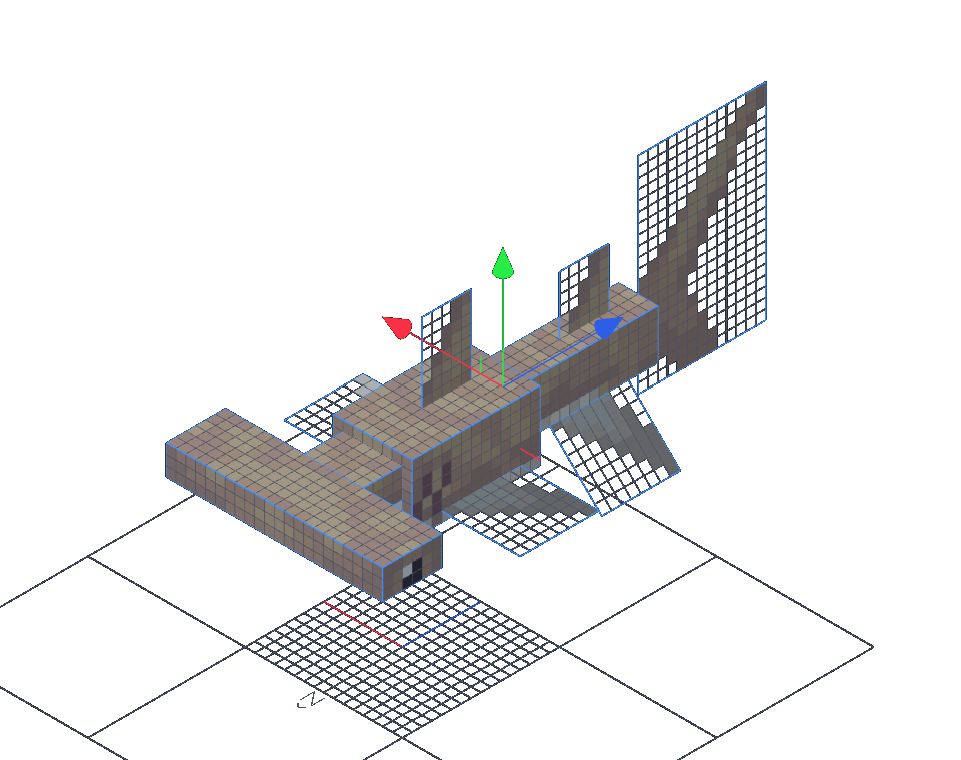 Blockbench screenshot of the shark's model