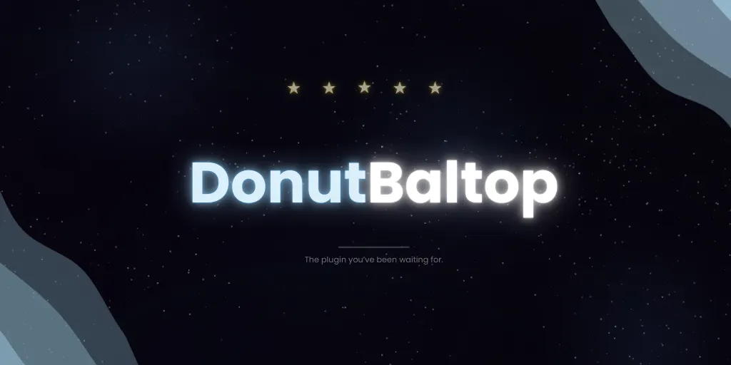 Picture that says DOnutBaltop wiht a starry background
