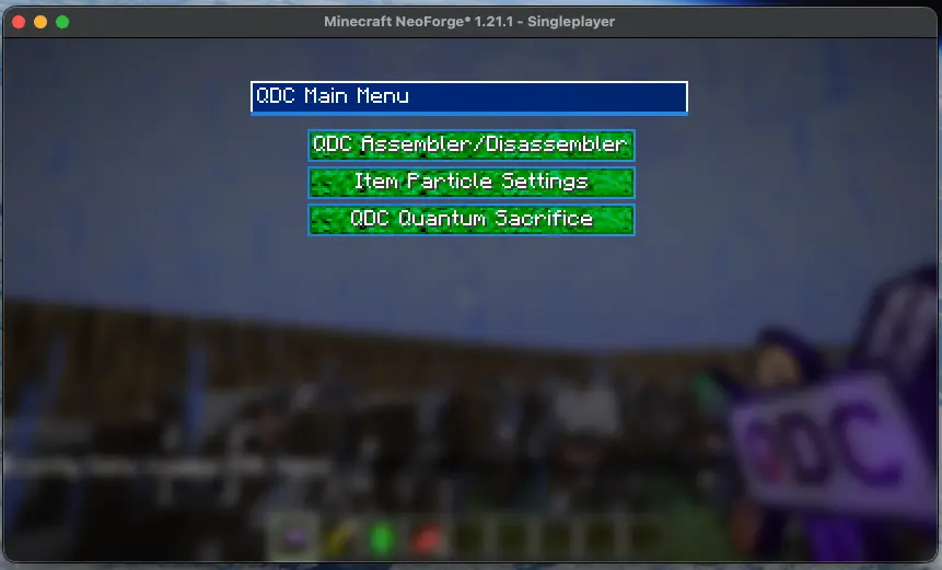 Main Menu Screen