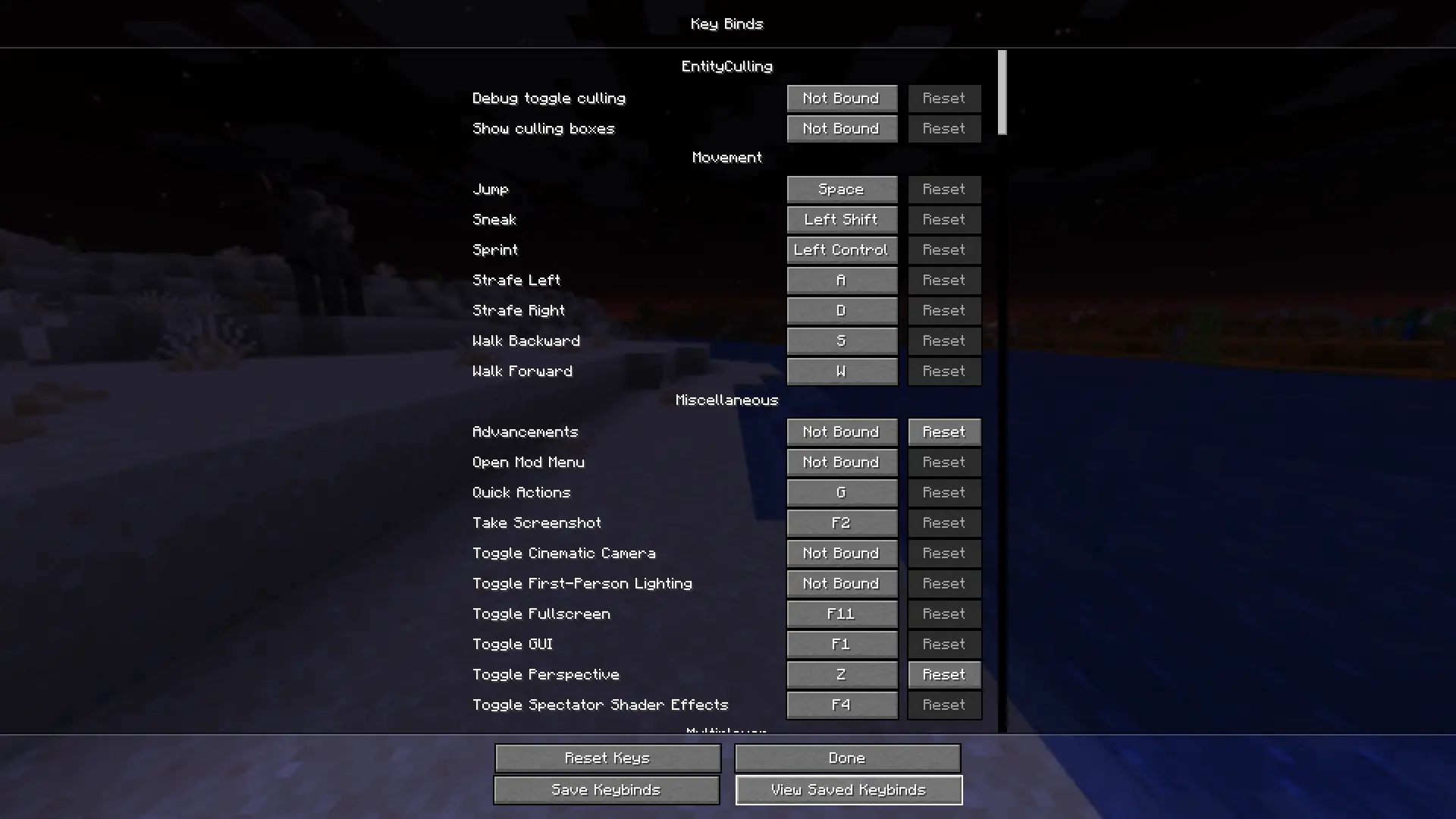 You're able to save a set of keybinds and then view each set of keybinds that you have 