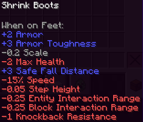 Stats of the shrink boots