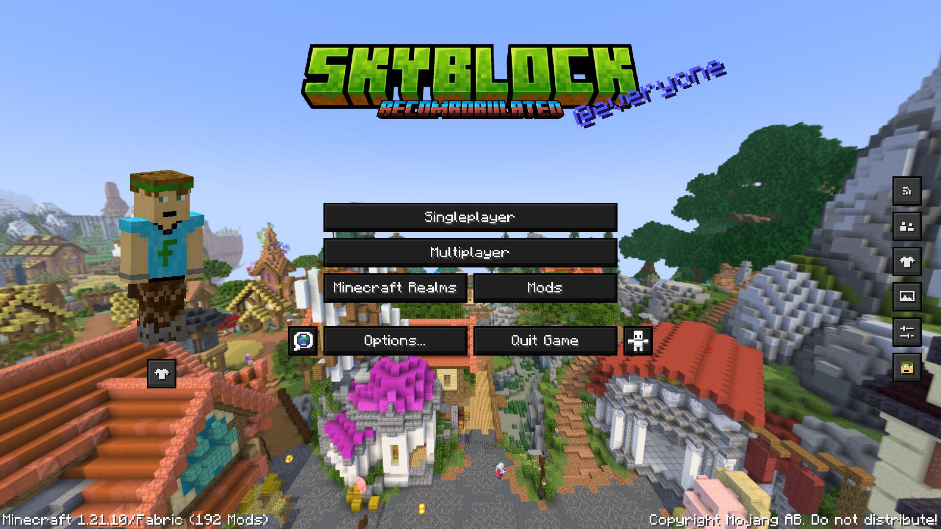 New Hypixel Skyblock themed panorama and title