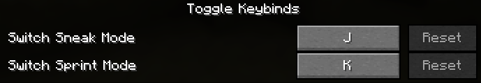 A screenshot showing the two keybinds in Minecraft's options menu