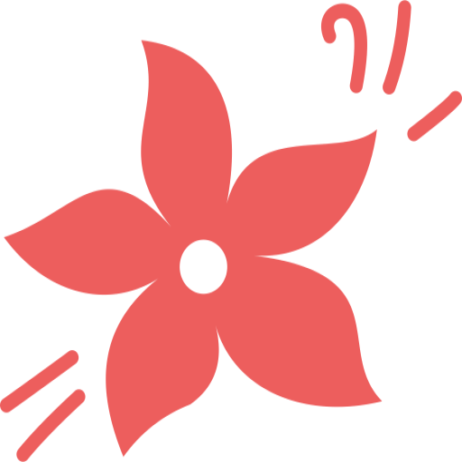 Slightly Vulkan Icon, resembling a vanilla fruit in red with a thin white border