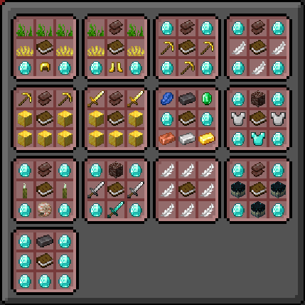 Main version recipe showcase in vanila recipe book