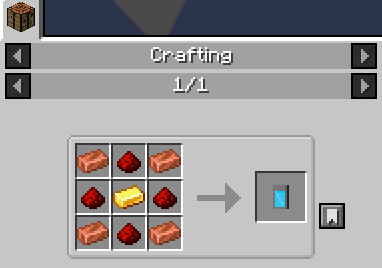 4 copper ingots, 4 redstone and 1 gold ingot