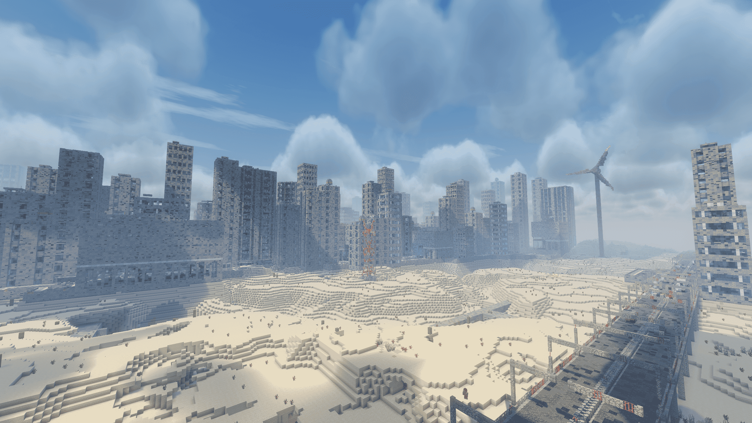 City with the tall buildings profile and solas shaders