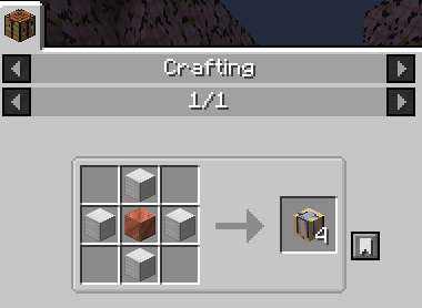 4 iron blocks and 1 copper block
