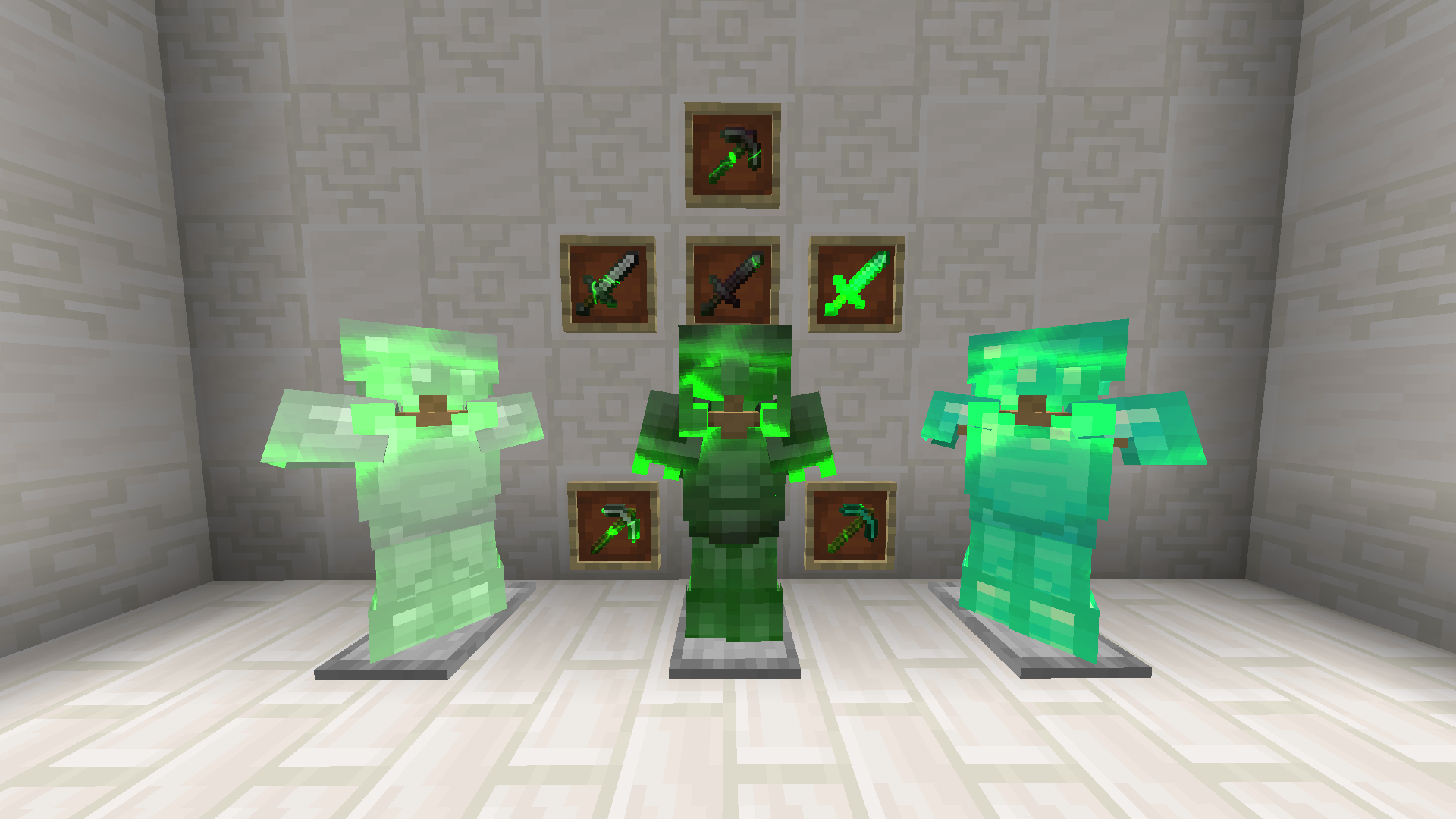 Changes the enchantment glint to electic green.