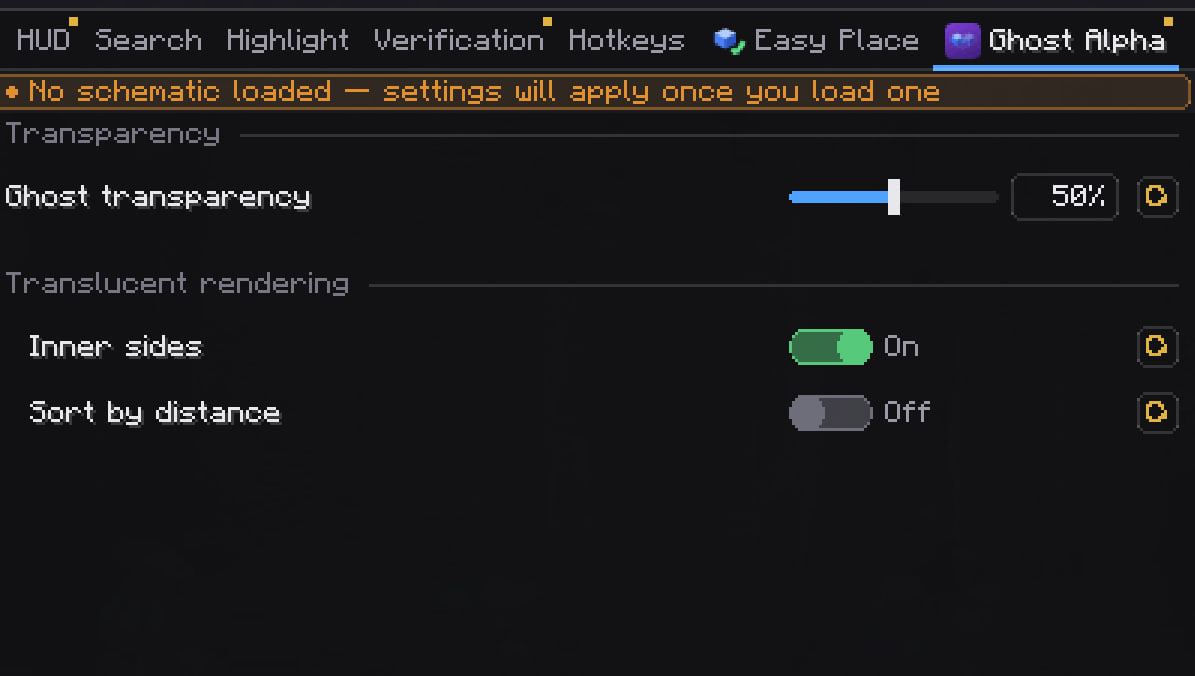 Ghost Alpha settings