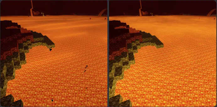 Comparison between the old (left) and new (right) LOD systems