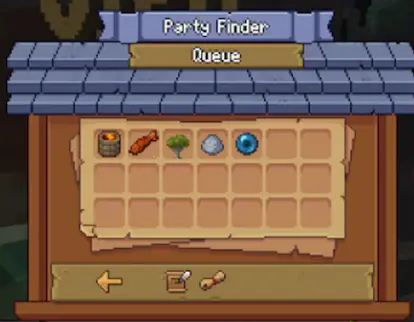 clicking on party queue