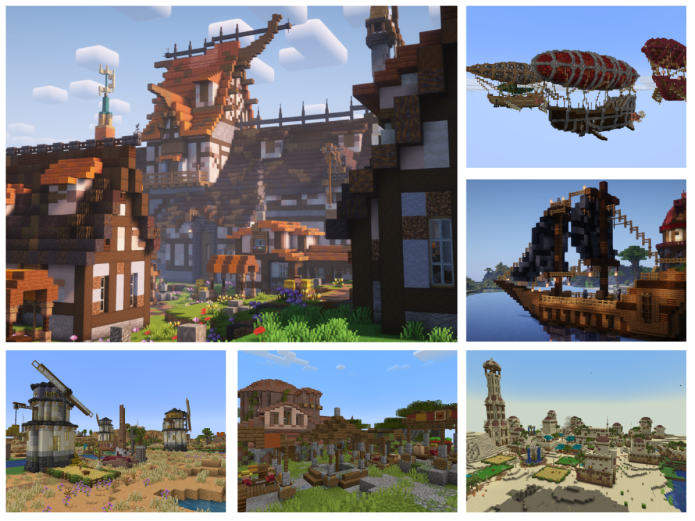 All 6 of the first villages added in the mod