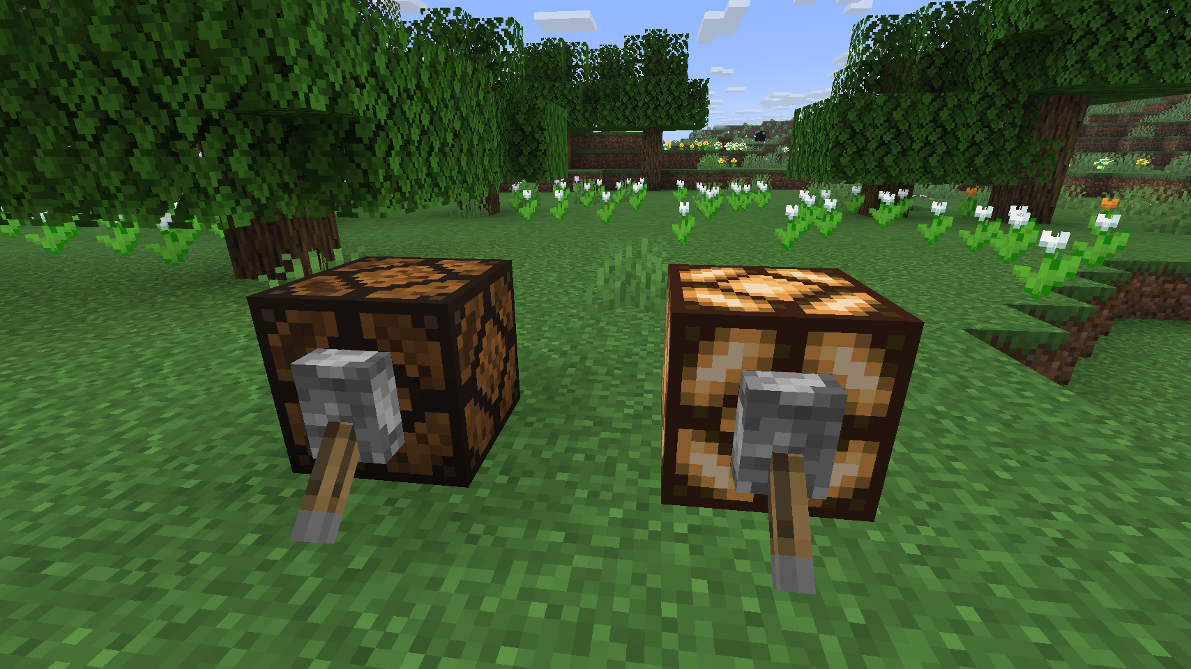 The broken lamp compared to the original lamp