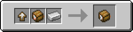 Smithing recipe of an Iron Backpack, containing a Iron Backpack Upgrade Template, a Copper Backpack and an Iron Ingot.