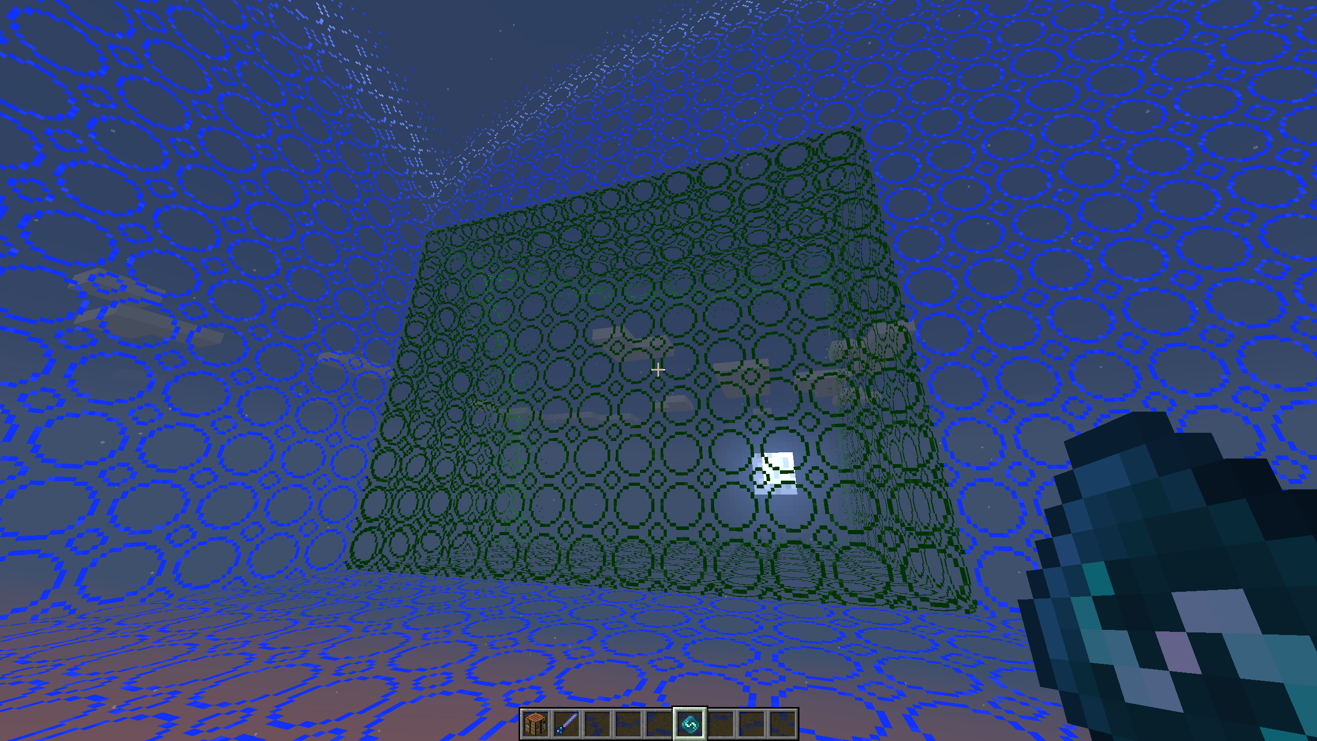 A player expanding their pocket dimension with an expansion gem