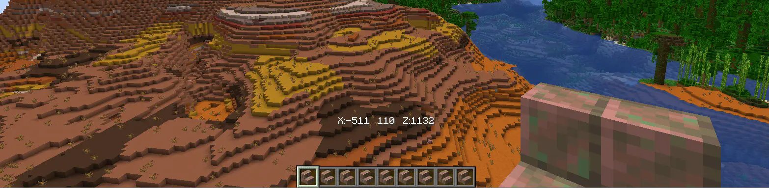 CoordsCoordsCoords coordinates on Minecraft HUD