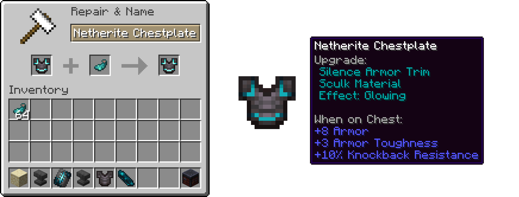 Armor Trim Tooltip with Glowing Added to it