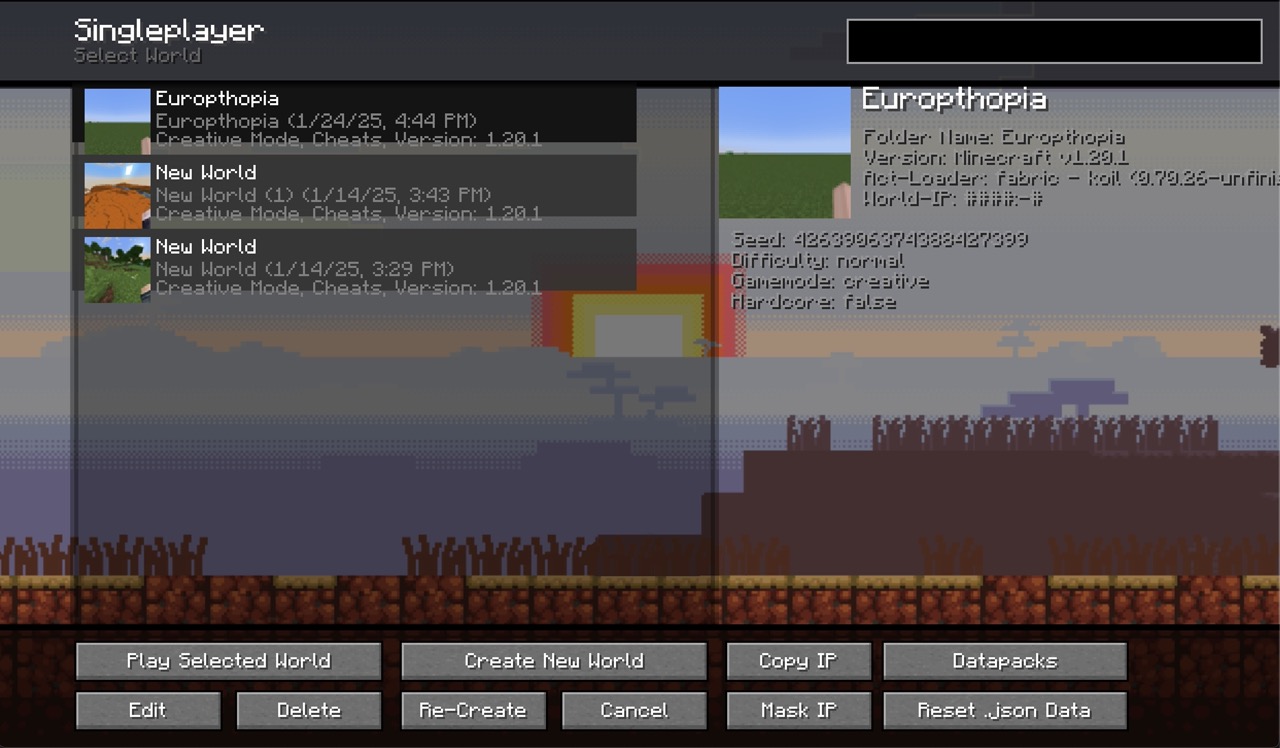 singleplayer menu