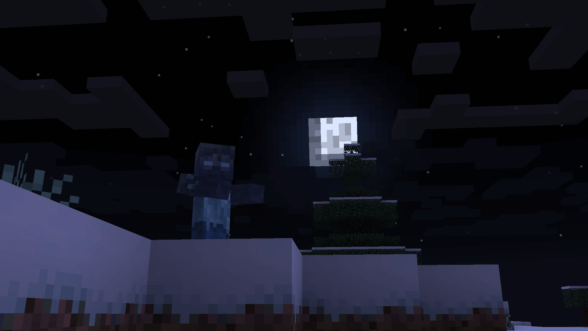 frostbit at night in snow