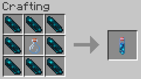 The sculk vial is crafted from 8 echo shards surrounding a glass bottle