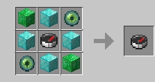 Tracker Recipe, diamond block in all 4 sides, 2 eye of ender in top-right and bottom-left corner and 2 emerald block in top-left and bottom-right side